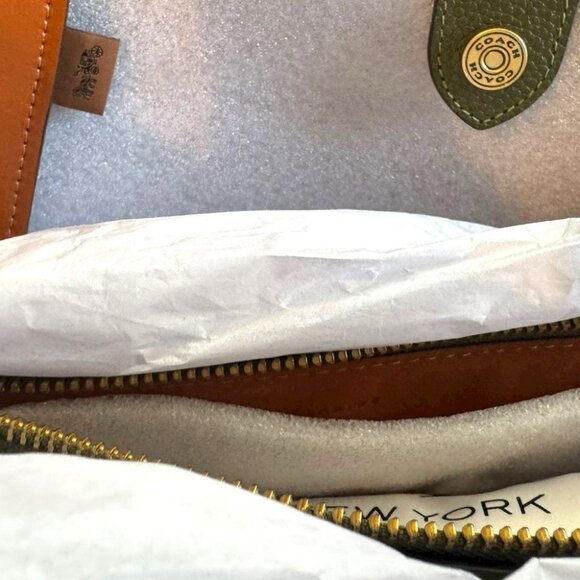 Coach Large Lana Shoulder Bag Olive Green with Gold Hardware - Picture 11 of 14